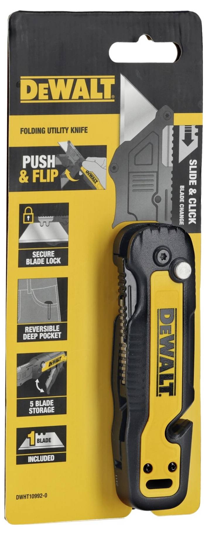DEWALT DWHT10992-0 Klappmesser mit Trapezklinge und Magazin 1 St.
