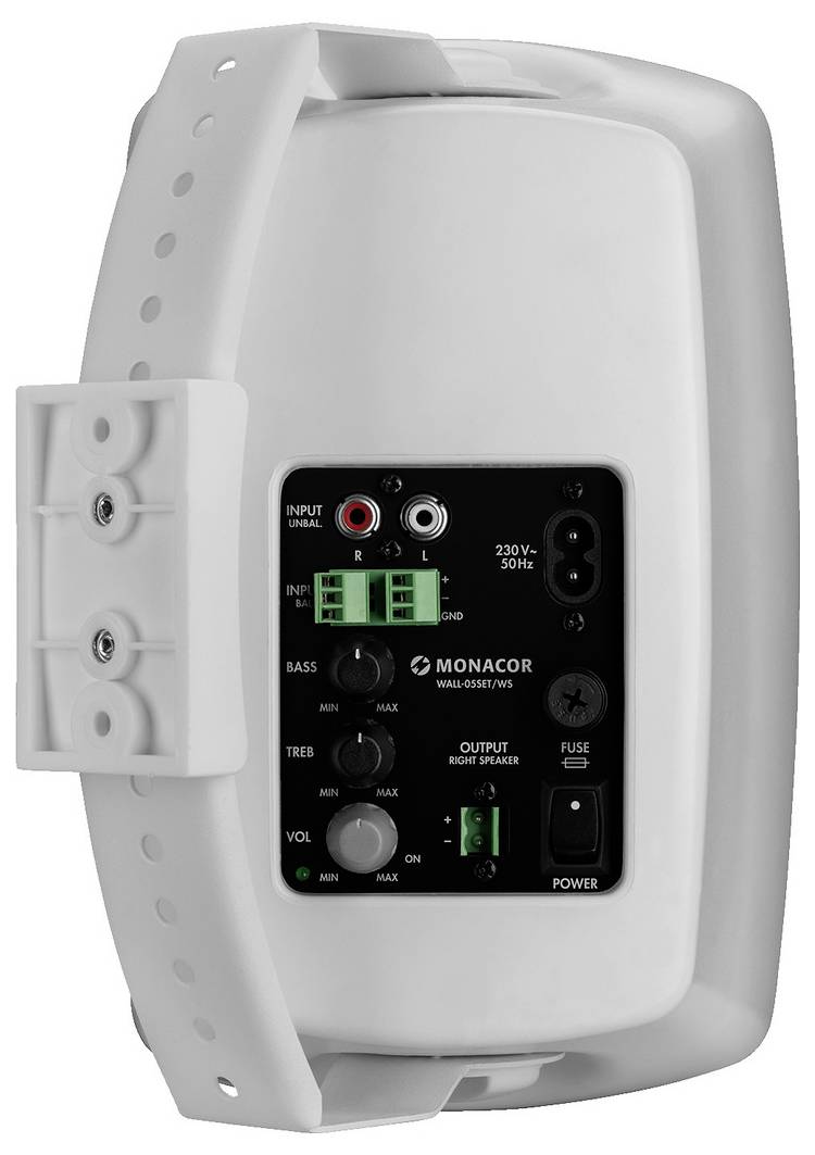 Monacor WALL-05SET/WS On-Wall-Lautsprecher Weiß 50W 80Hz - 20000Hz 1 Paar