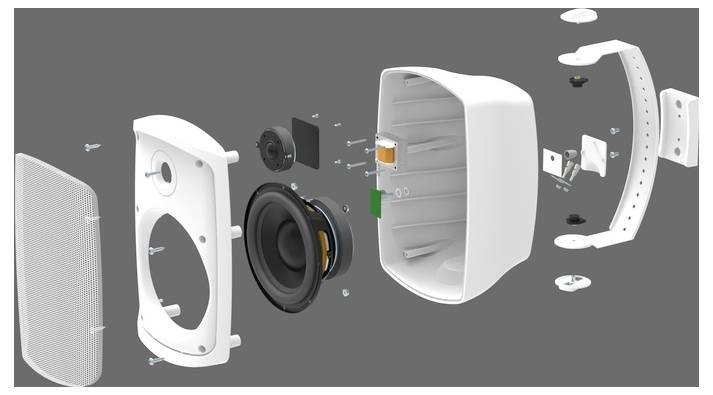 Monacor WALL-08T/WS ELA-Lautsprecherbox 50W Weiß 1 Paar