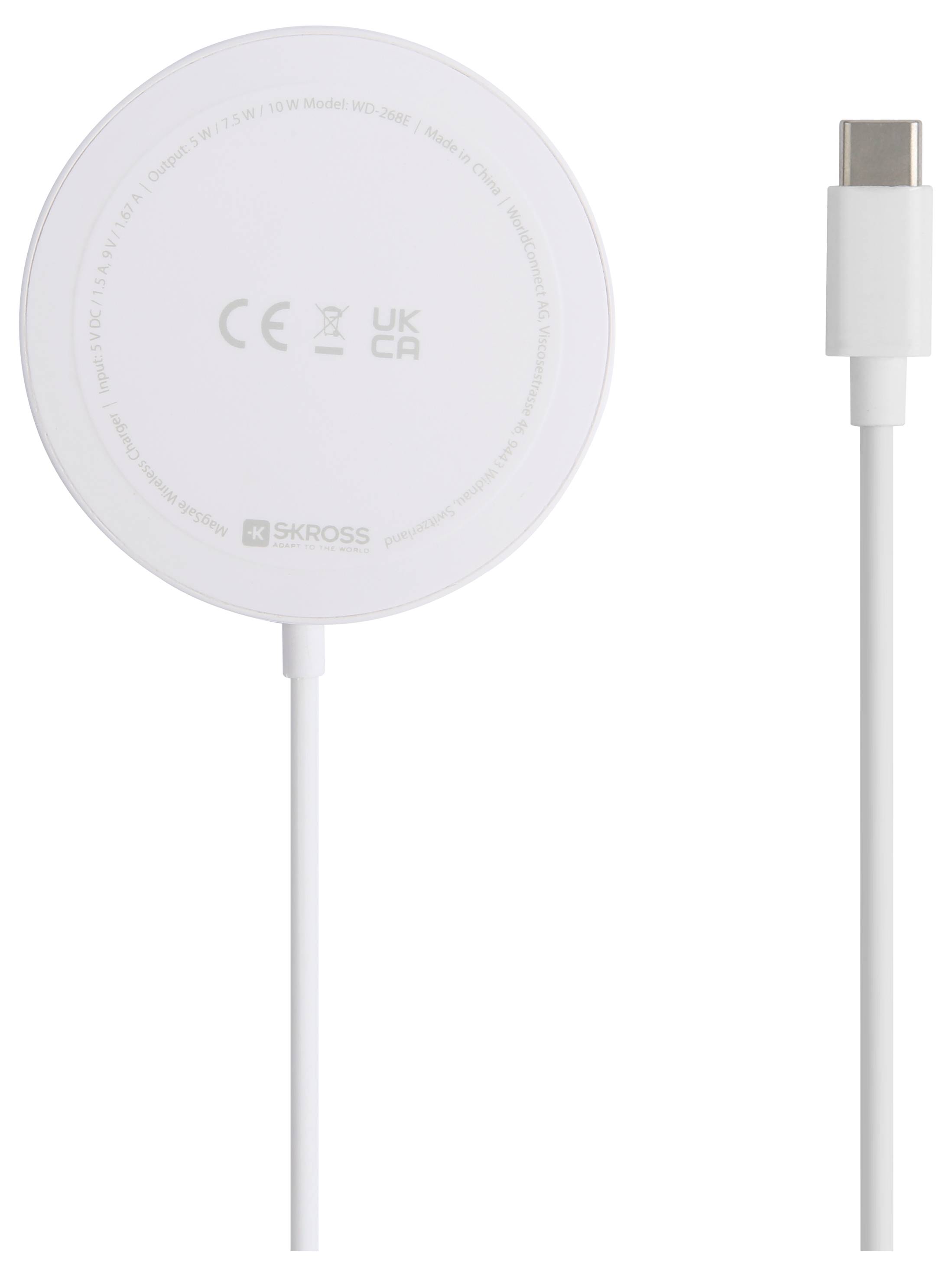 Skross Magsafe Wireless Charger Ladeadapter 5 W, 7.5 W, 10 W USB PD Weiß