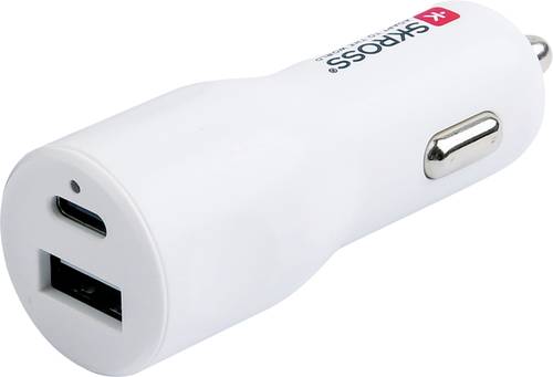 Skross Dual Car Charger 20W PD Belastbarkeit Strom max.=3.00A 12V zu 5 V, 12/24 V, 24V zu 5V