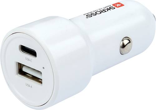 Skross Dual Car Charger 65W PD Belastbarkeit Strom max.=3.25A 12V zu 5 V, 12/24 V, 24V zu 5V