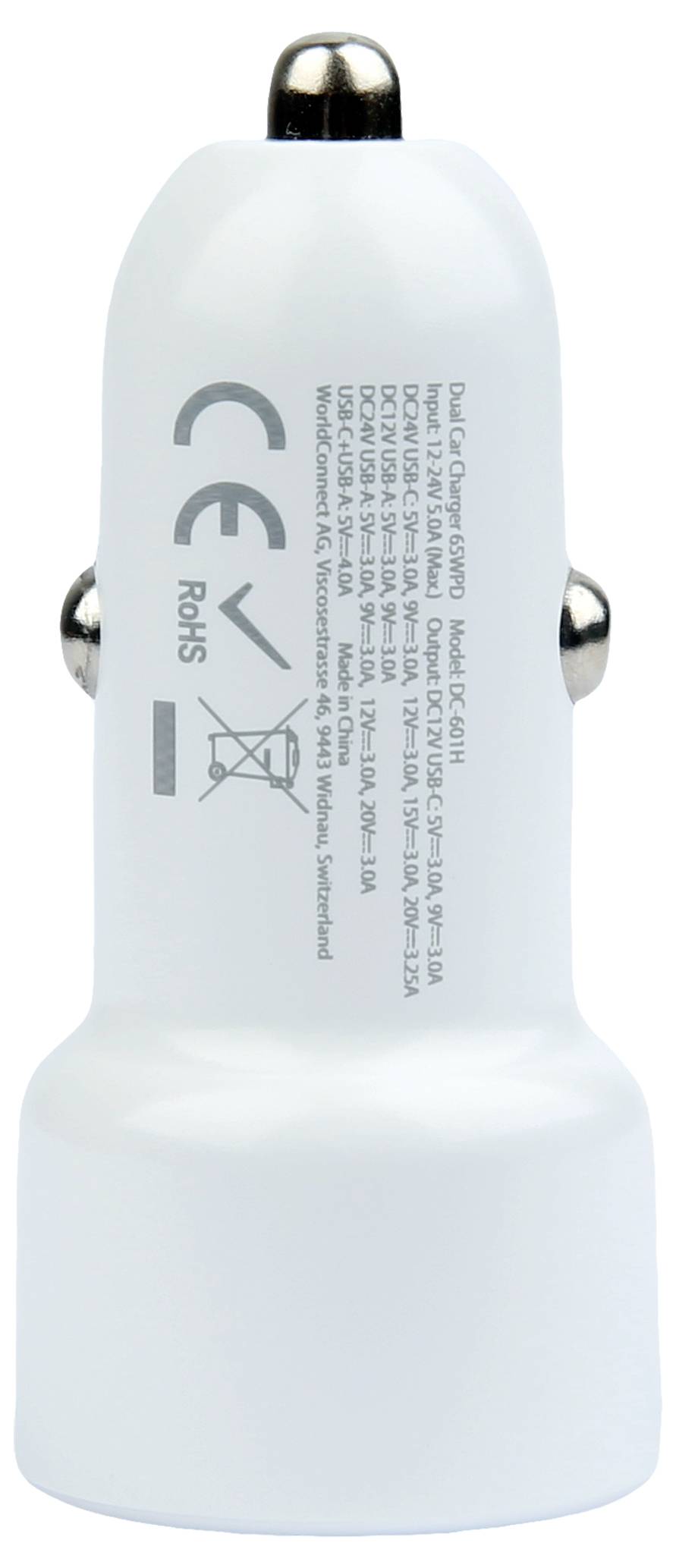 Skross Dual Car Charger 65W PD Belastbarkeit Strom max.=3.25A 12V zu 5 V, 12/24 V, 24V zu 5V