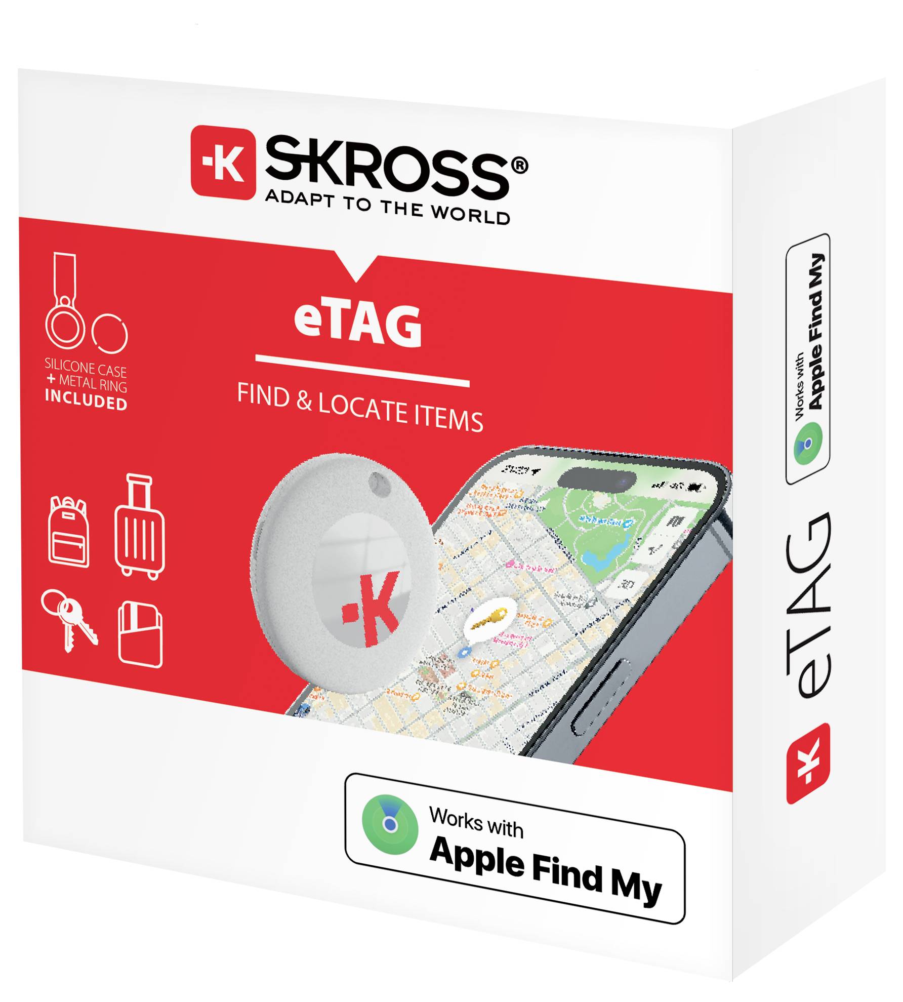 Skross eTAG GPS Ortungssystem Gepäckstücktracker, Multifunktionstracker Weiß 1St.