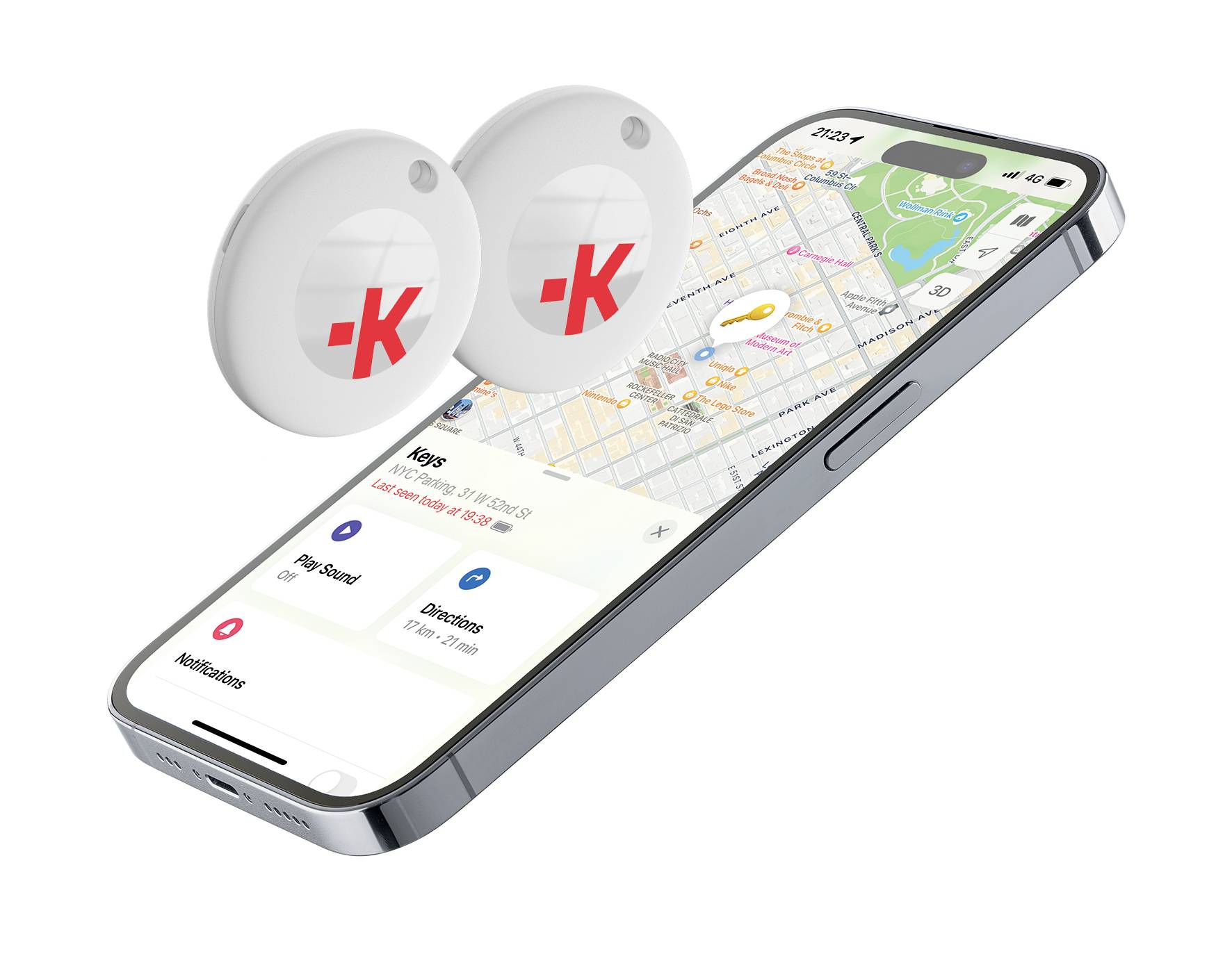 Skross eTAG X2 GPS Ortungssystem Gepäckstücktracker, Multifunktionstracker Weiß 1 Paar