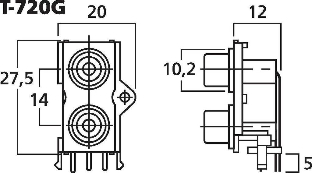 Monacor T-720G Cinch-Einbaubuchse