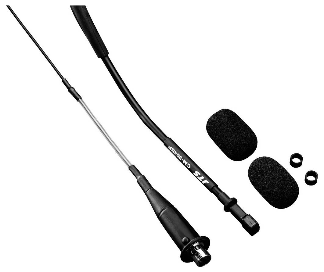 Ein Kabelmikrofon-Set mit zwei Schaumstoff-Windschutz und Befestigungsringen. Geeignet für Interviews oder Aufnahmen im Freien.