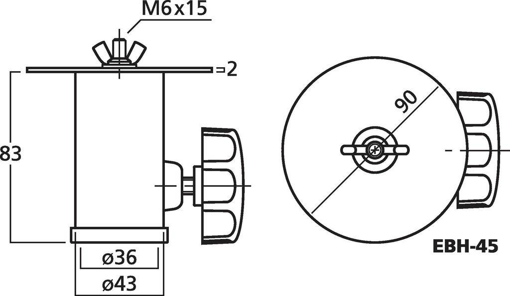 Monacor EBH-45 Stativadapter