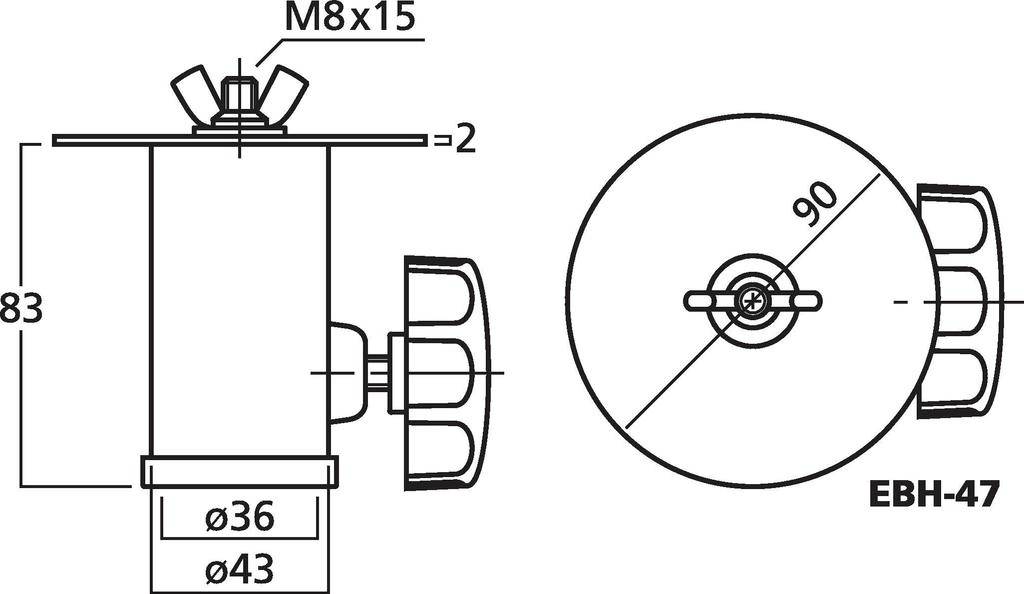 Monacor EBH-47 Stativadapter