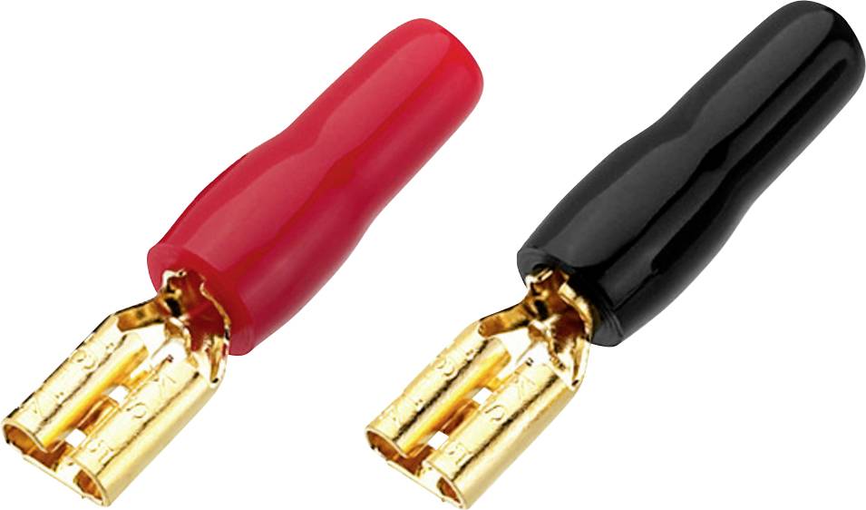 Monacor 0344920 Flachstecker Steckbreite: 4.8mm Rot, Schwarz 20St.