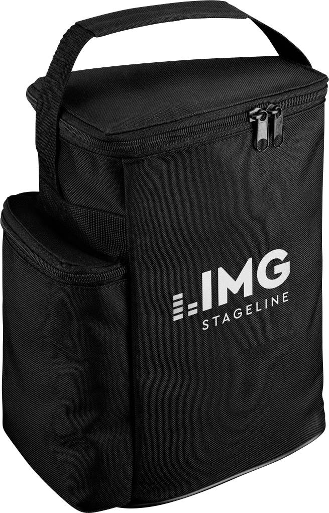 Schwarze Transporttasche mit IMG Stageline-Logo und Reißverschluss, geeignet für den sicheren Transport von Ausrüstungsgegenständen.