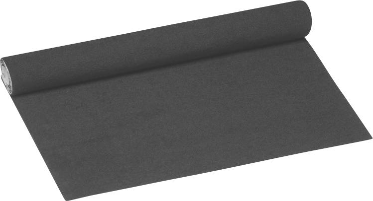 Schwarze Rolle Dachpappe teilweise ausgerollt. Verwendet als Abdichtung für Dächer.