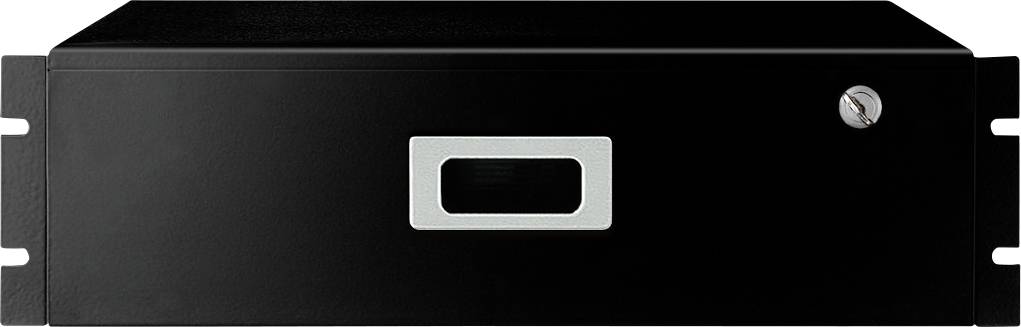 Schwarzer, rechteckiger elektronischer Gerät mit einem kleinen Display und einem Schalter rechts oben.