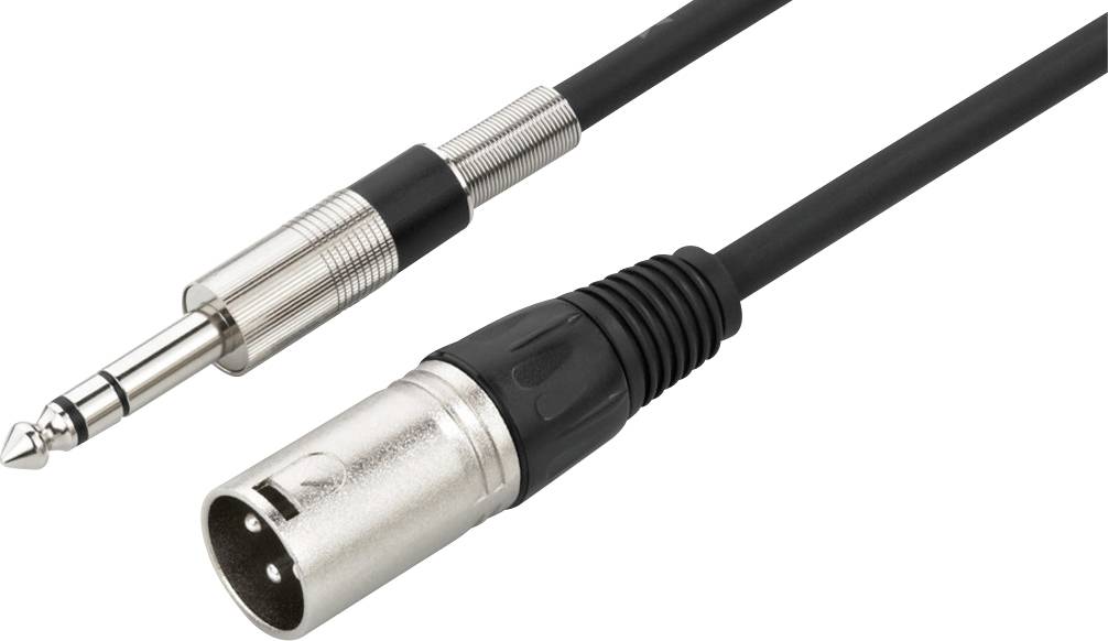 Monacor MEL-202/SW XLR Kabel [1x XLR-Stecker - 1x Klinkenstecker 6.3mm (stereo)] 2m Schwarz