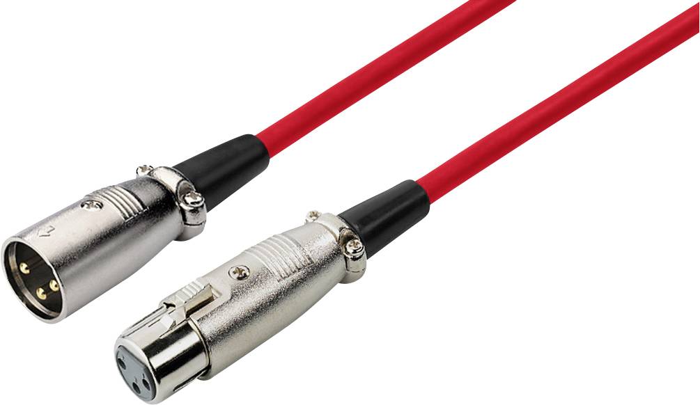 Monacor MEC-100/RT XLR Kabel [1x XLR-Stecker - 1x XLR-Buchse] 1m Rot