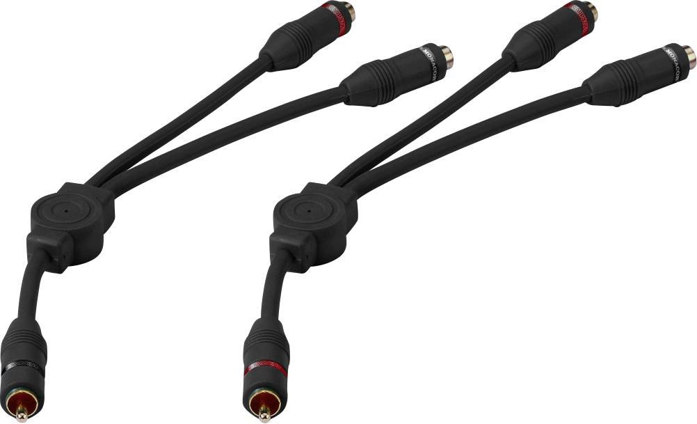 Monacor CBA-30/SW Audio Adapterkabel [1x Cinch-Stecker - 2x Cinch-Buchse] 0.25m