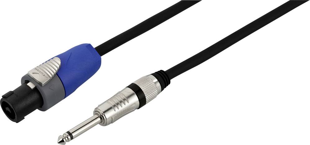 Monacor Lautsprecher Anschlusskabel [1x Lautsprecherstecker - 1x Klinkenbuchse 6.3mm (mono)] 2 x 1.5mm² 5m Schwarz