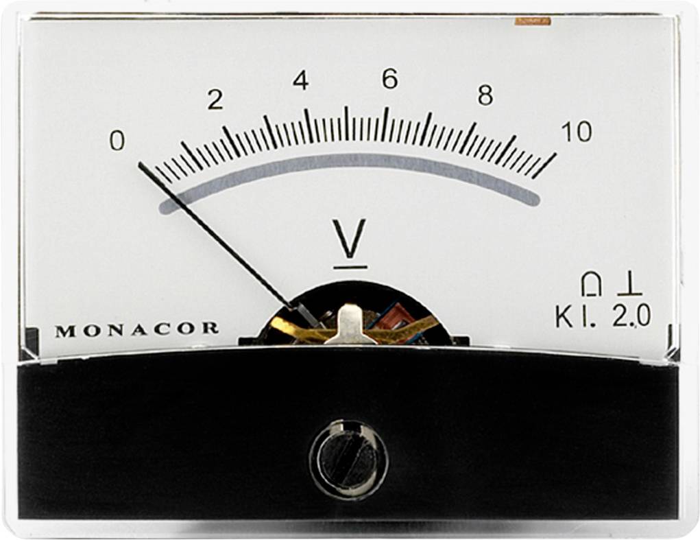 Monacor 0290520 PM-2/10V PM-2/10V Drehspul-Einbauinstrument, 10 V
