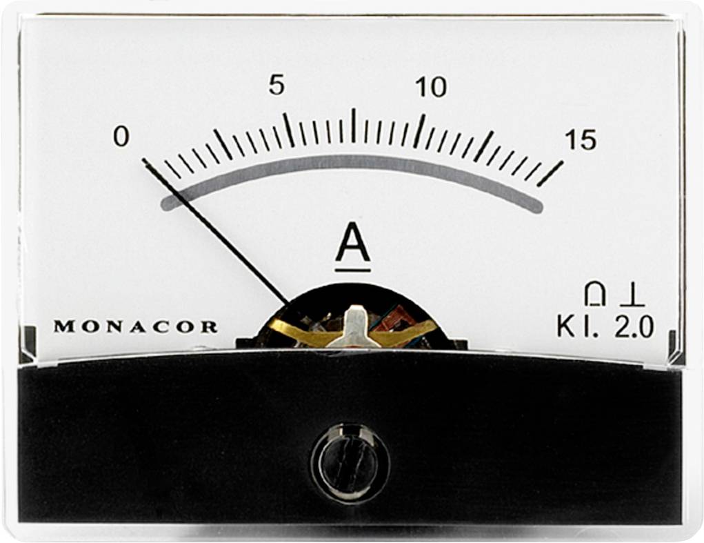 Monacor 0290560 PM-2/15A PM-2/15A Drehspul-Einbauinstrument, 15A