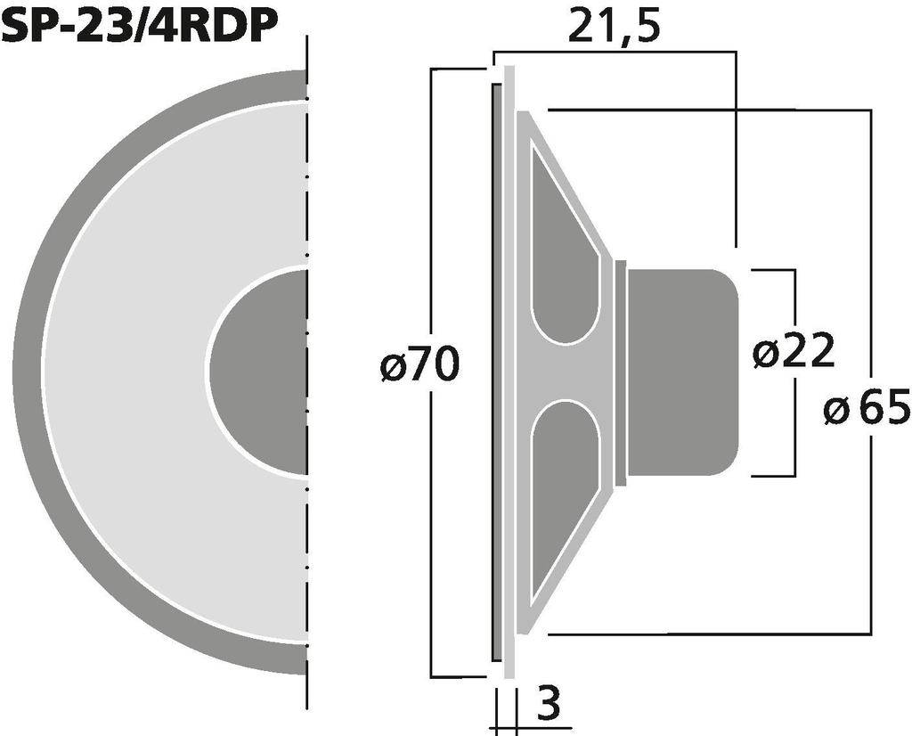 Monacor SP-23/4RDP Miniatur-Einbaulautsprecher 0.5W 8Ω Schwarz