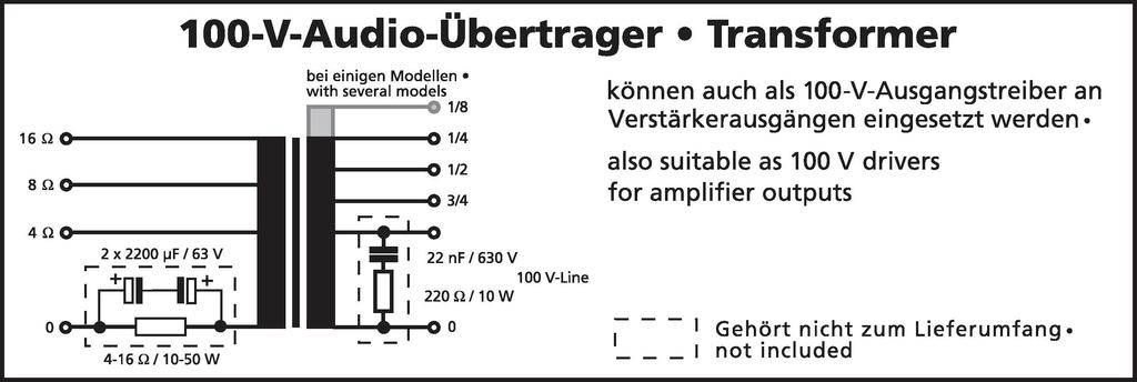 Monacor TR-175/10 100-V-Übertrager