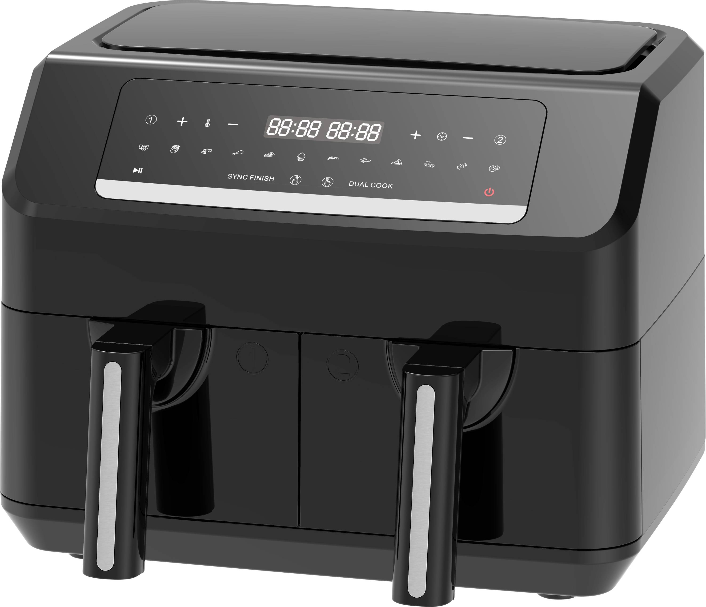 EMERIO AF-130376.1 Doppel-Fritteuse 7.2 l 2400 W Timerfunktion Schwarz