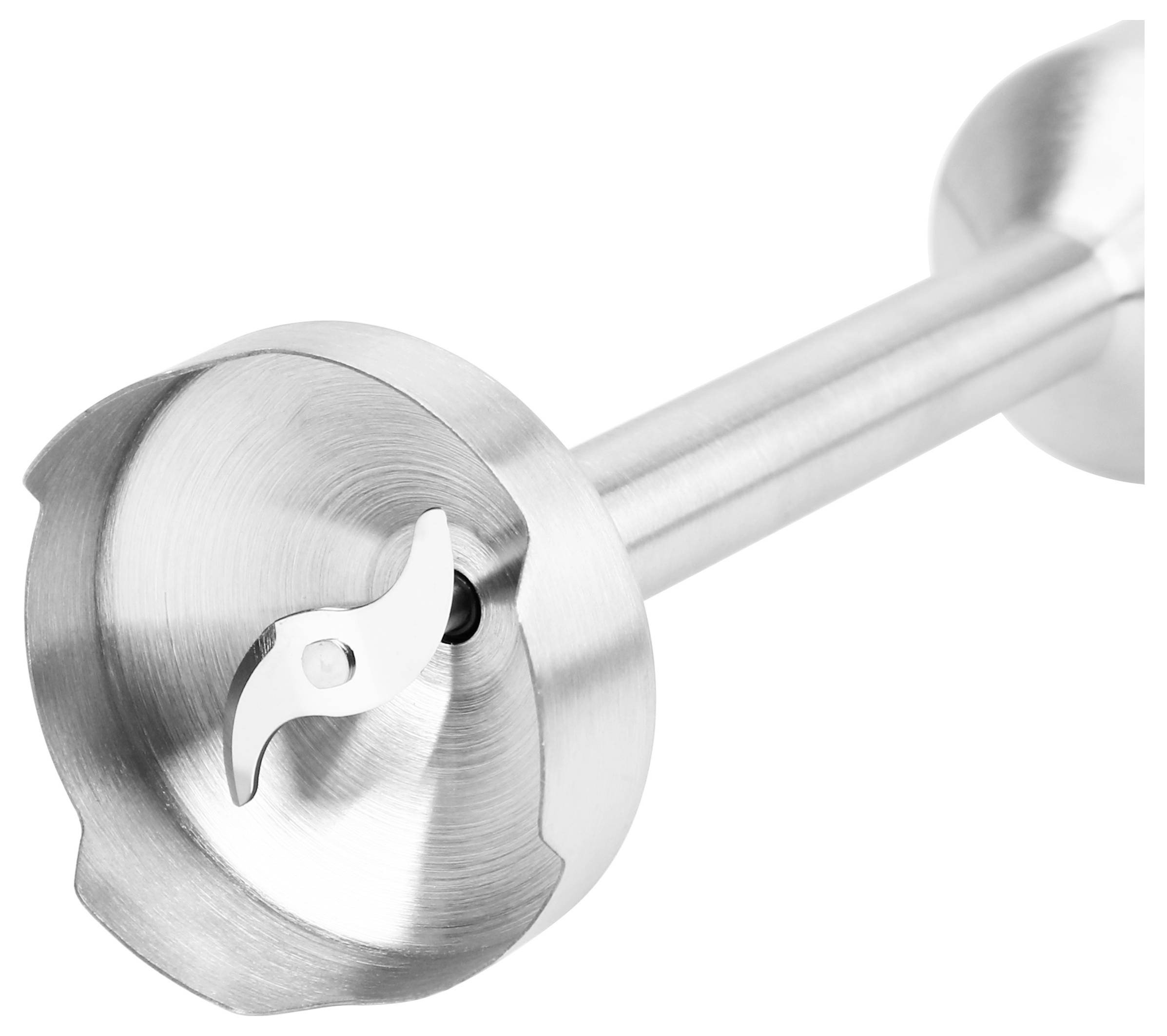Stabmixer-Metallklinge in Nahaufnahme.