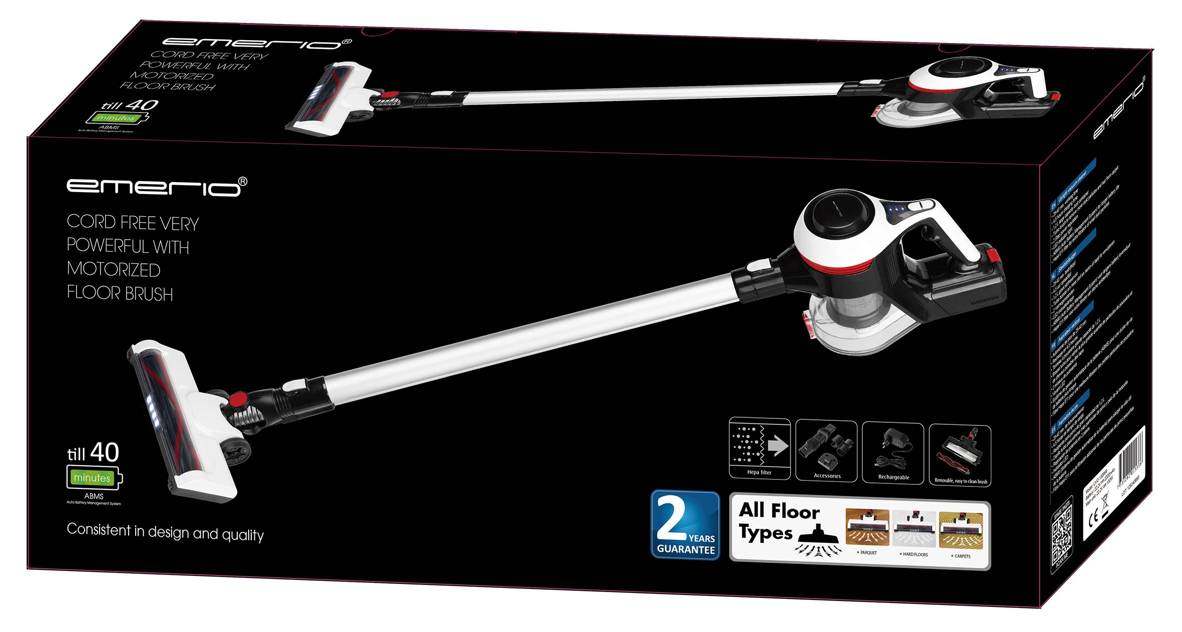 EMERIO UVC-130959 UVC-130959 Akku-Handstaubsauger 22.2V Beutellos, inkl. Akku, Zyklon-Technik