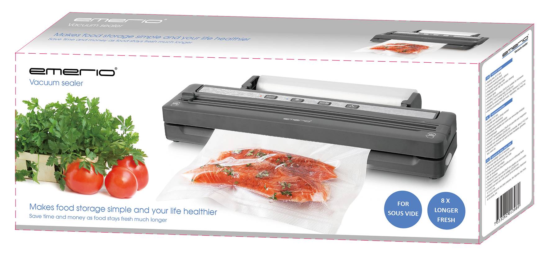 EMERIO VS-130802 VS-130802 Vakuumierer BPA-frei (B x H x T) 372 x 62 x 97mm