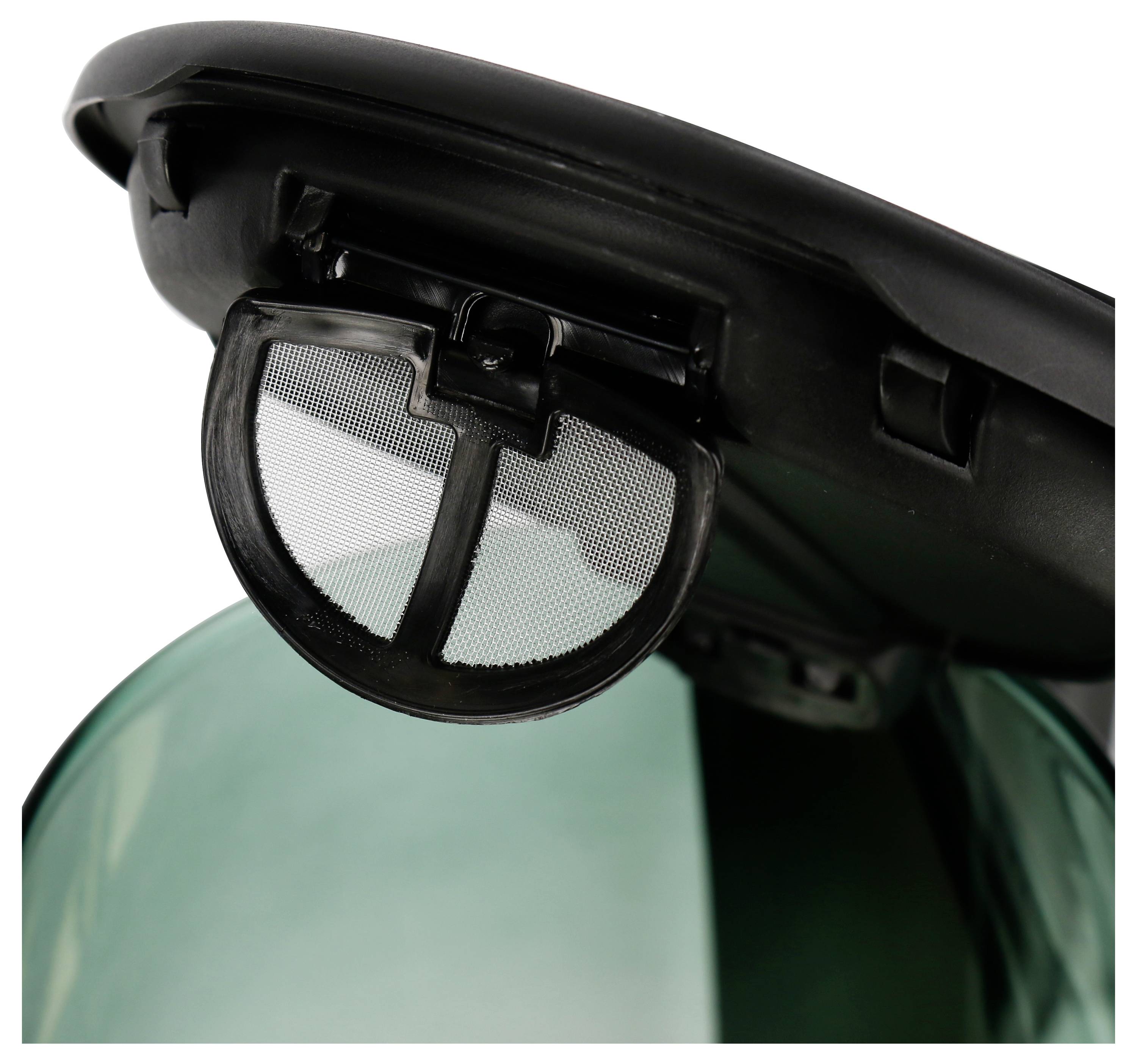 EMERIO WK-119988.8 Wasserkocher BPA-frei, bruchsicher, Überhitzungsschutz Edelstahl, Schwarz, Glas Fassungsvermögen: 1.7 l