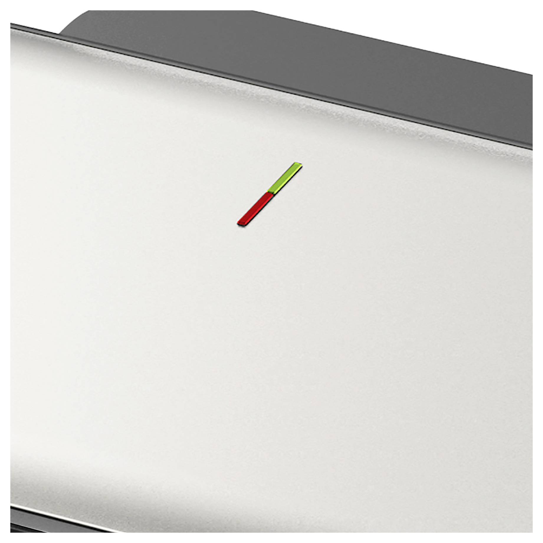 Ein schlichter Laptop-Deckel mit einem kleinen, farbigen, stilisierten Balken-Logo in der Mitte, teilt den Laptop mit einem modernen Design.