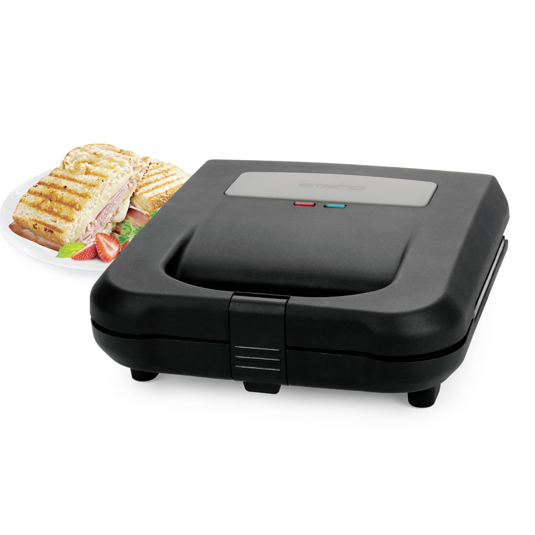 EMERIO ST-130038 Sandwichmaker Antihaftbeschichtung, BPA-frei Schwarz