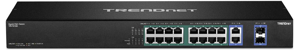 Ein Netzwerk-Switch von TRENDnet mit 24 Ethernet-Ports. Geeignet für die Verbindung mehrerer Geräte in einem Netzwerk.