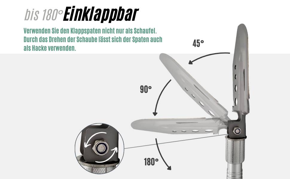 Berger & Schröter 27006 Klappspaten mit Tasche, mit Säge, mit Klinge