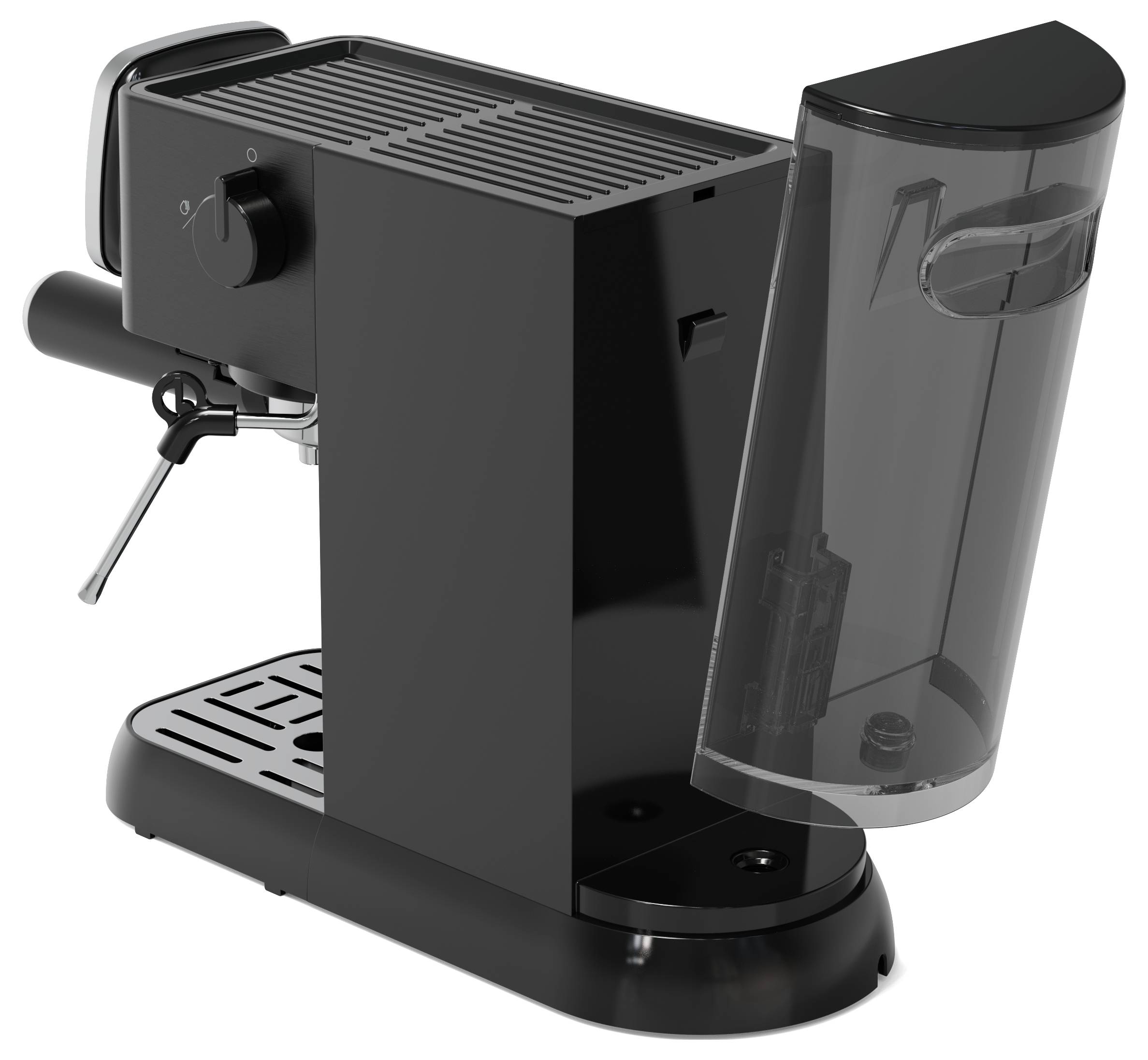 Arzum OK0034-0500 Espressomaschine mit Siebträger Chrom mit Milchaufschäumdüse