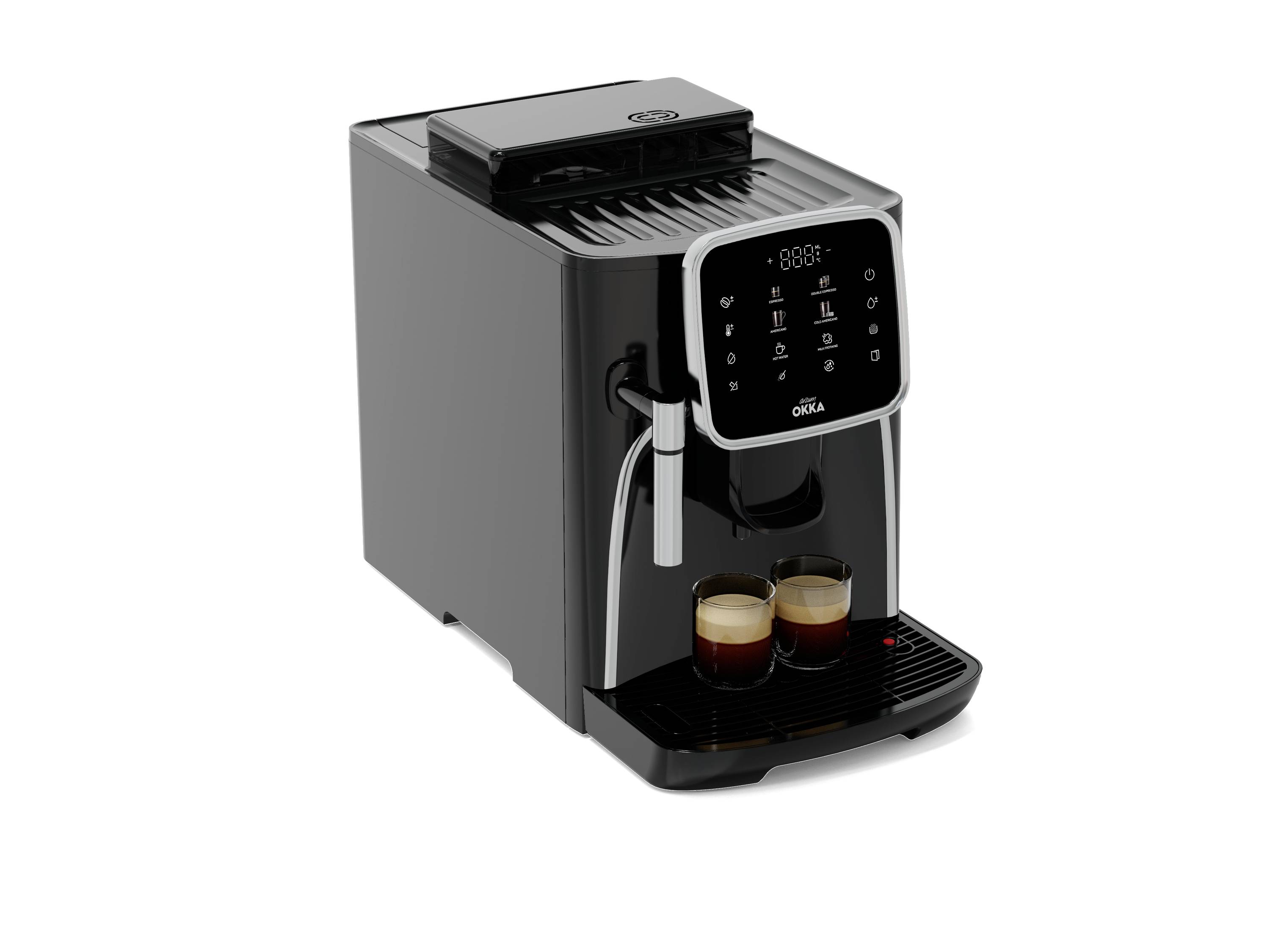 arzum OK0030-0500 Kaffeemaschine Chrom mit Milchaufschäumdüse