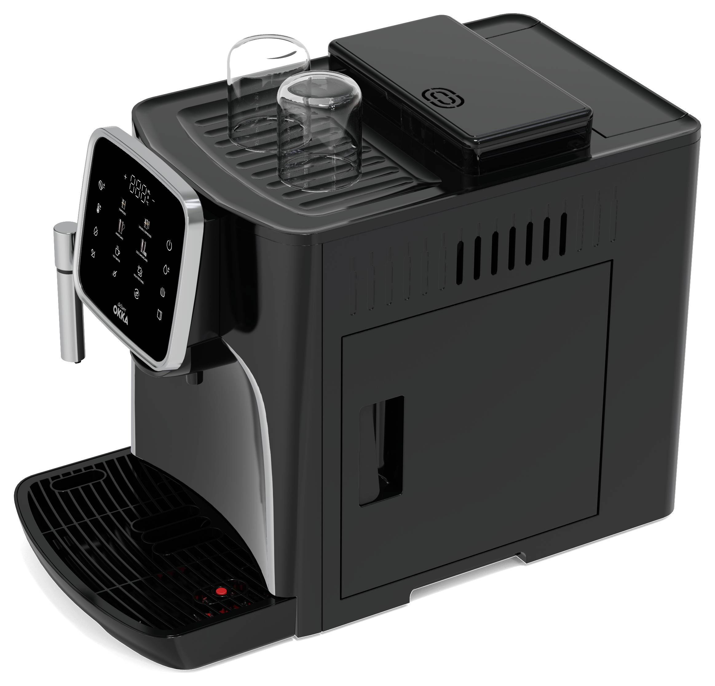 arzum OK0030-0500 Kaffeemaschine Chrom mit Milchaufschäumdüse