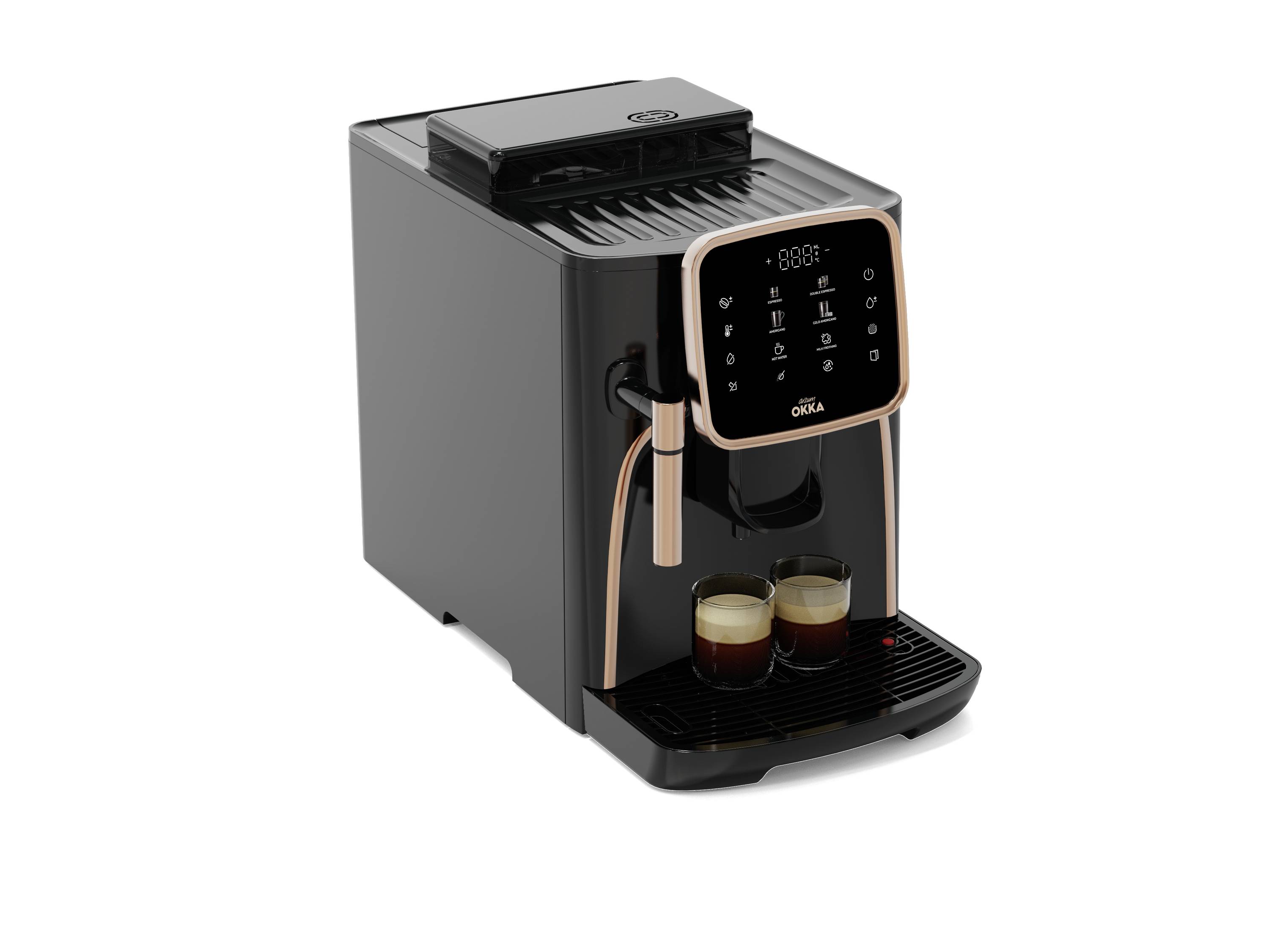 arzum OK0030-0400 Kaffeemaschine Bronze mit Milchaufschäumdüse