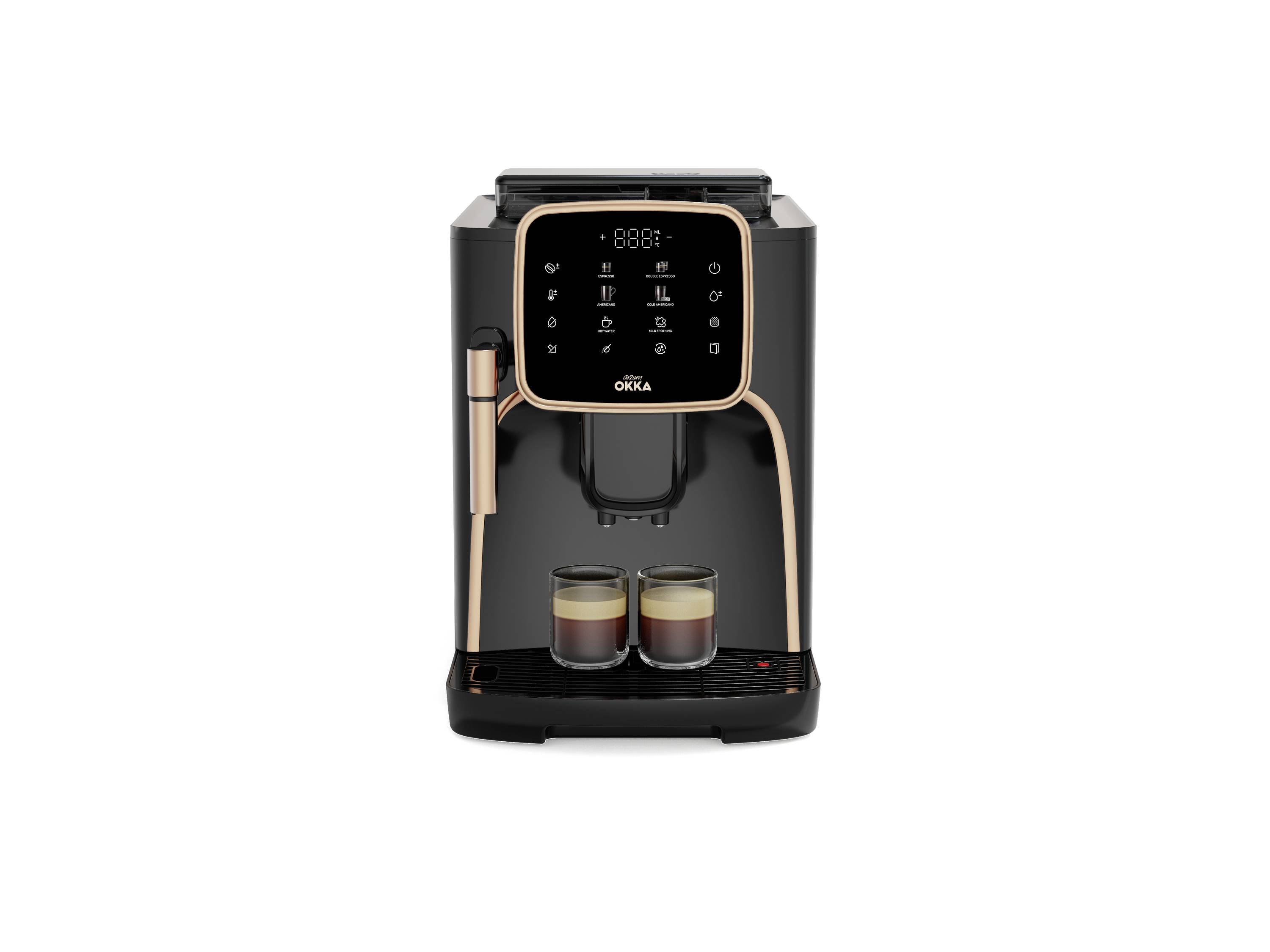 arzum OK0030-0400 Kaffeemaschine Bronze mit Milchaufschäumdüse