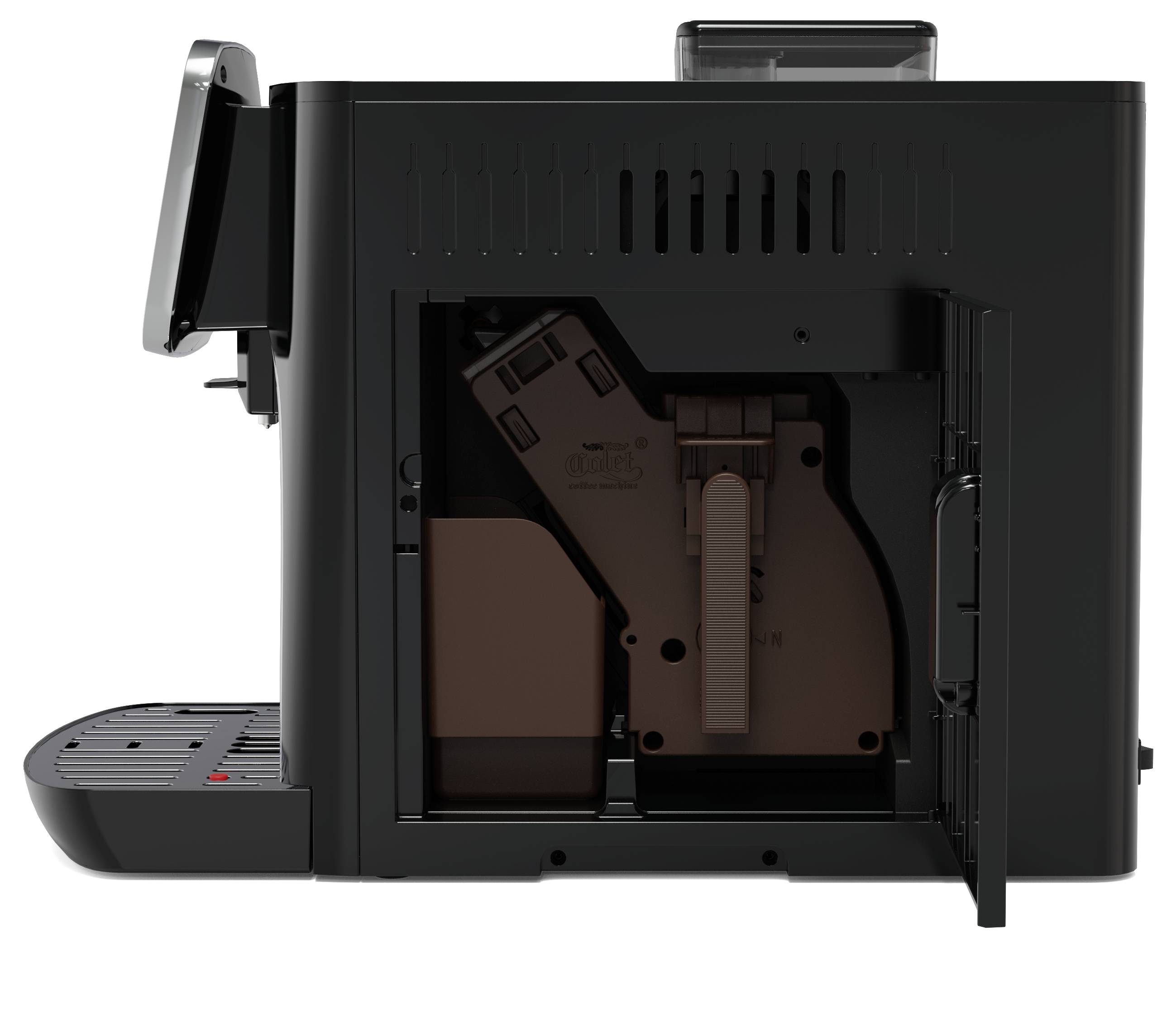 arzum OK0028-0500 Kaffeemaschine Chrom mit Milchbehälter, Display