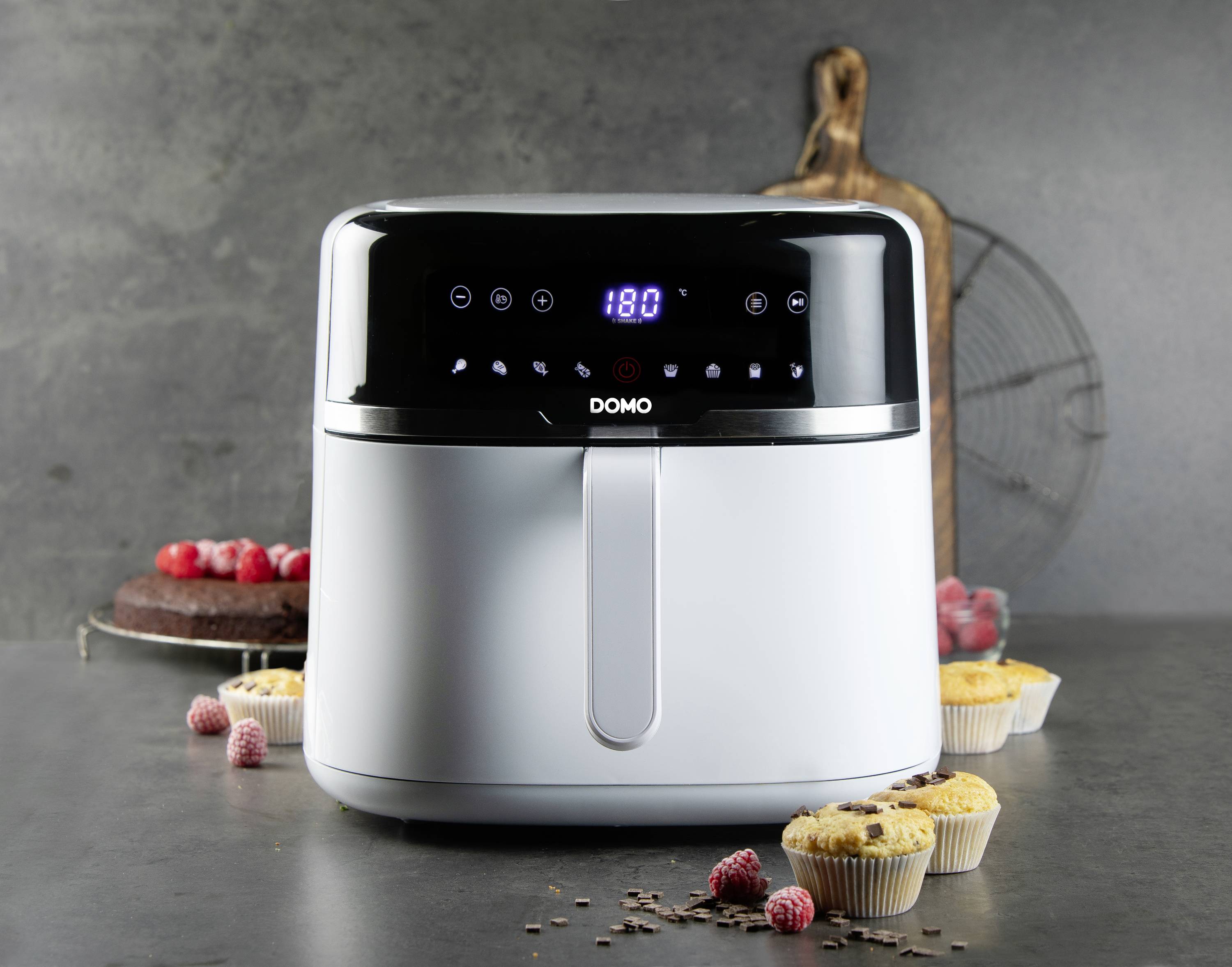 DOMO DO1148FR Heißluft-Fritteuse 8 l Überhitzungsschutz, Timerfunktion, mit Display, Antihaftbeschi