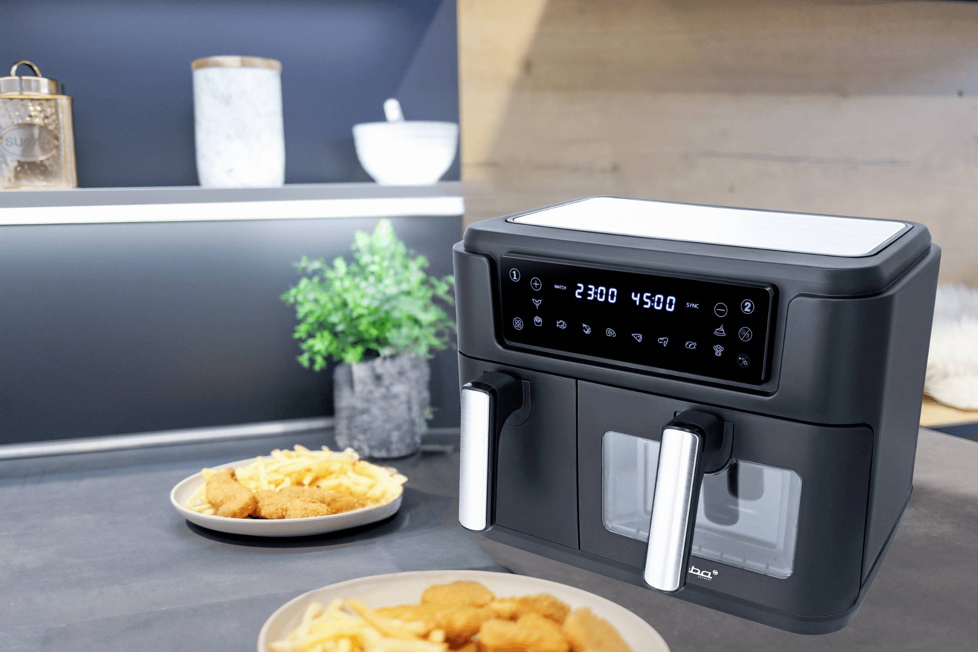 Steba HF 9500 DUO Doppel-Fritteuse 9.5 l 2400 W Schwarz