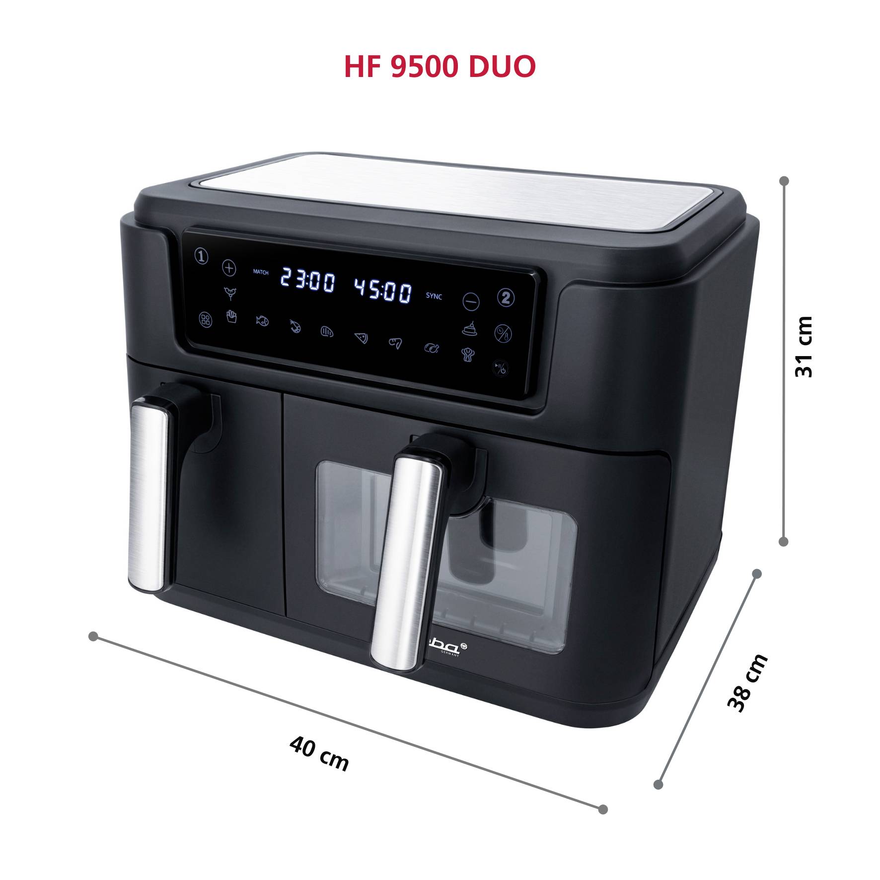 Steba HF 9500 DUO Doppel-Fritteuse 9.5 l 2400 W Schwarz