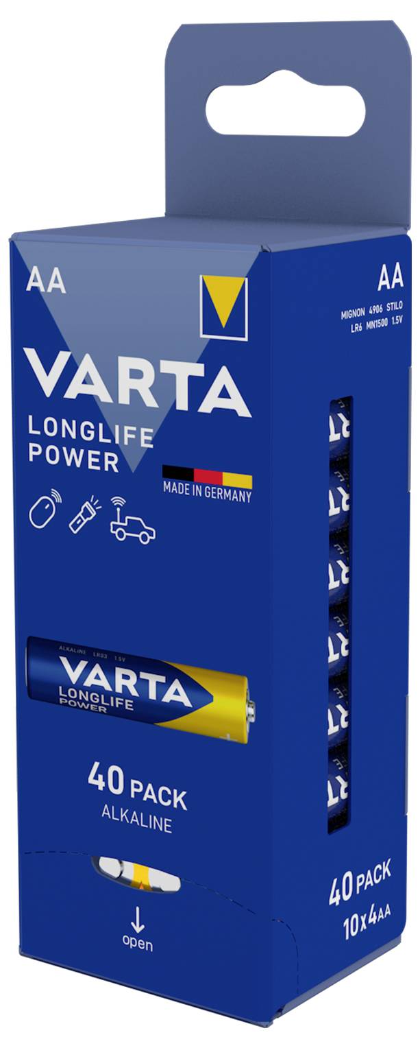 Varta Longlife Power Mignon (AA)-Batterie Alkali-Mangan 1.5V 40St.