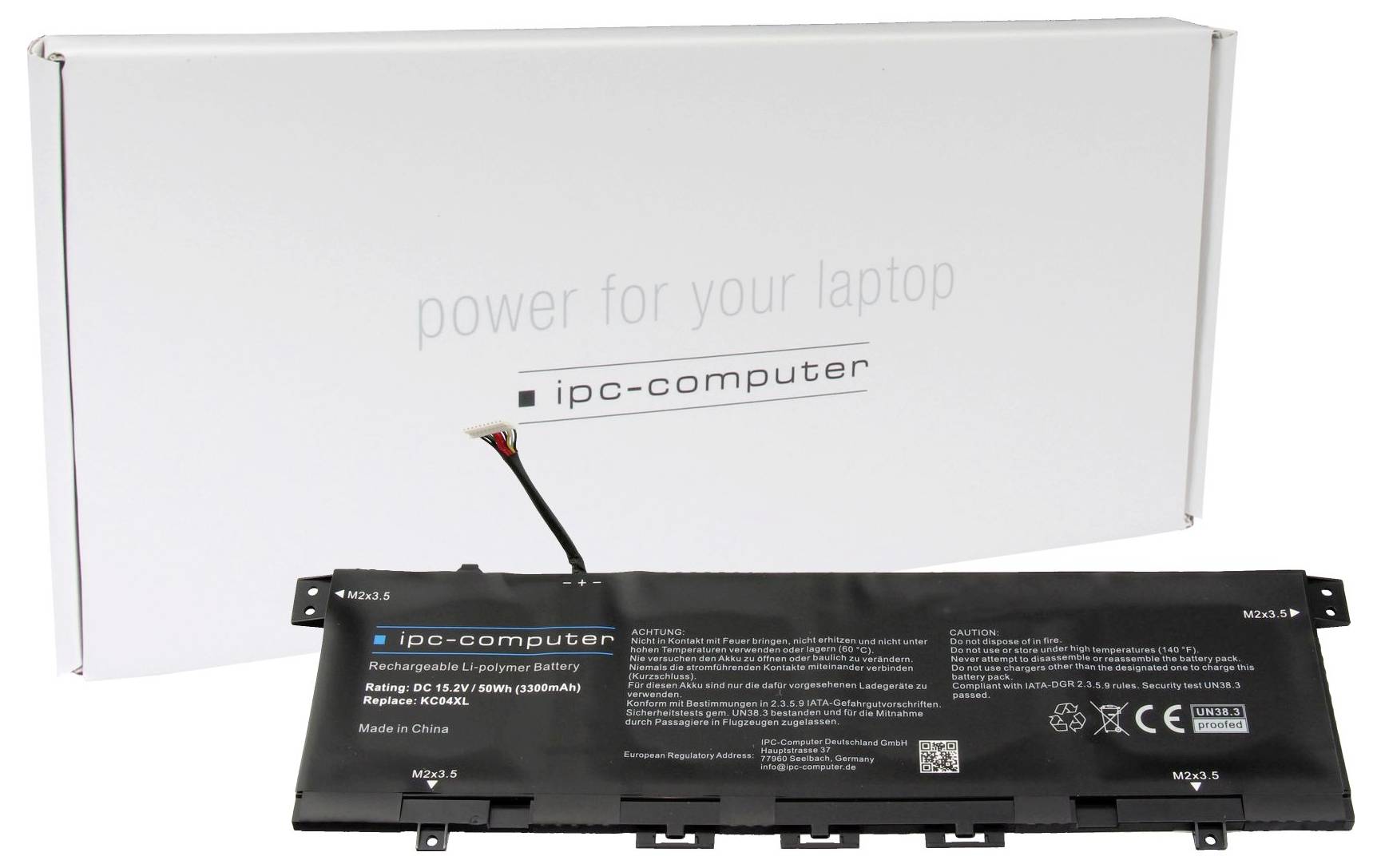 Ipc-computer Notebook-Akku KC04 REPLACE 15.2V 3300 mAh HP