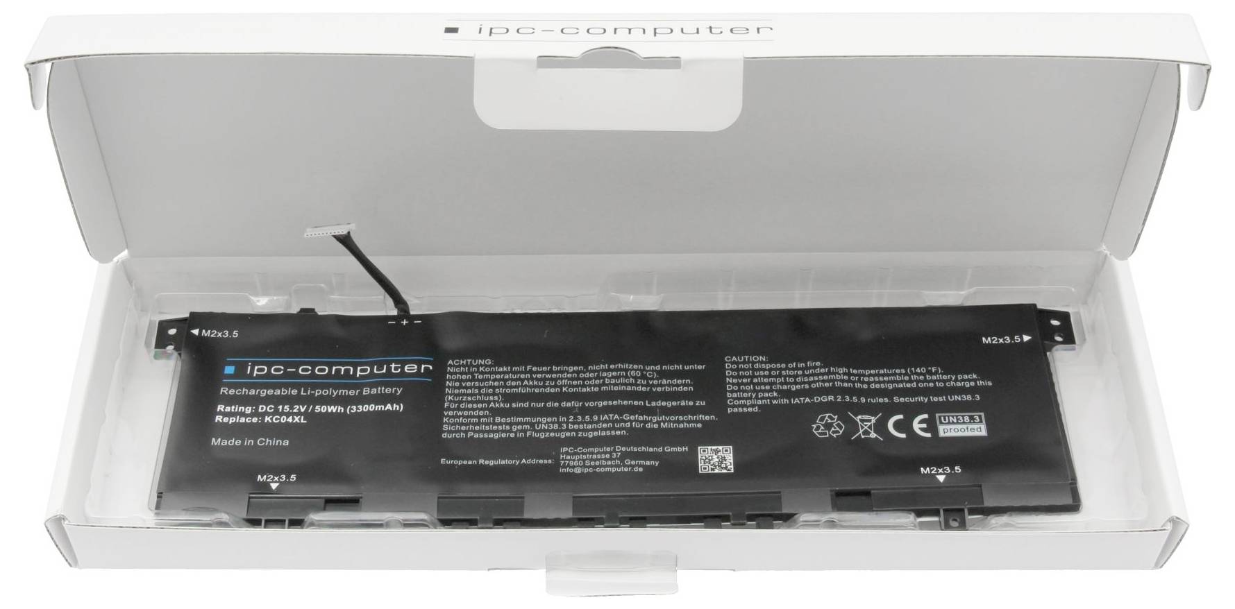 Ipc-computer Notebook-Akku KC04 REPLACE 15.2V 3300 mAh HP