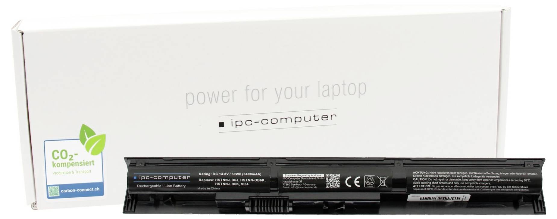 Ipc-computer Notebook-Akku VI04 REPLACE 14.8V 3400 mAh HP