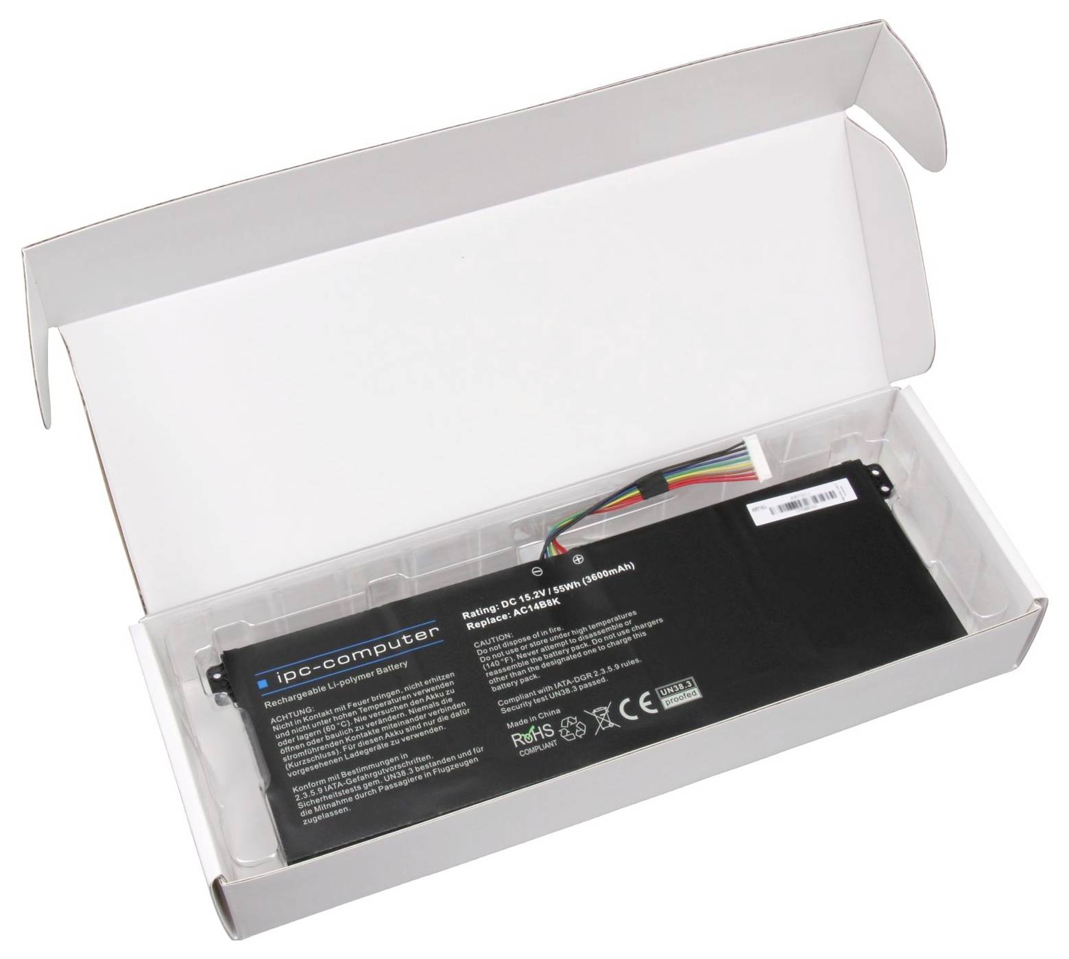 Ipc-computer Notebook-Akku AC14B8K 54Wh REPLACE 15.2V 3600 mAh Acer