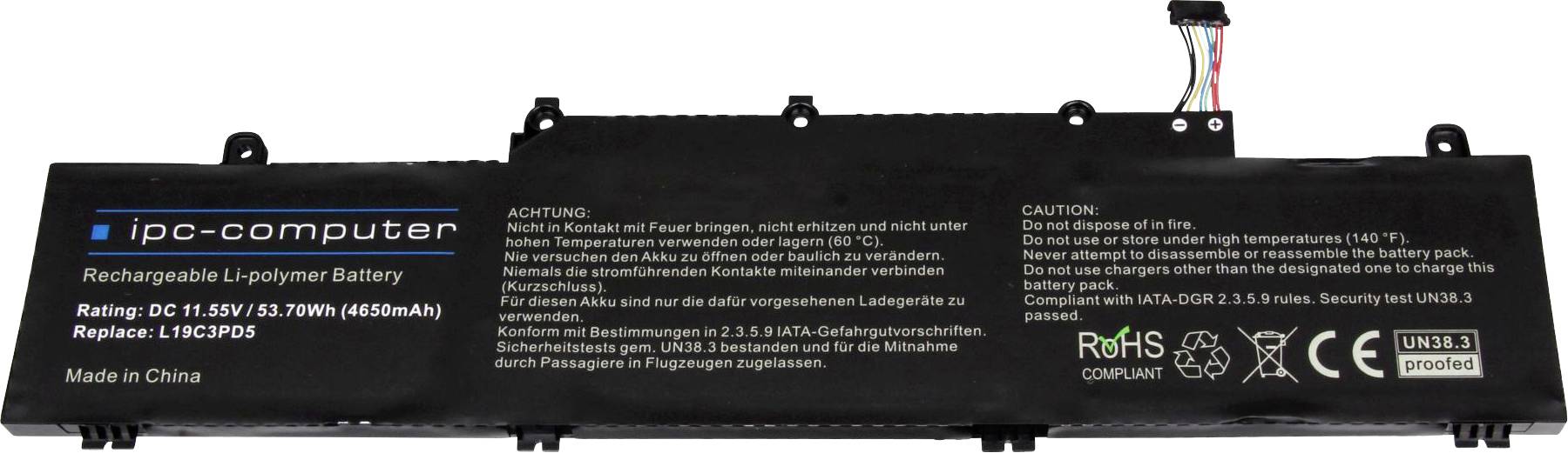 Ipc-computer Notebook-Akku L19C3PD5-68 REPLACE 11.55V 4650 mAh Lenovo