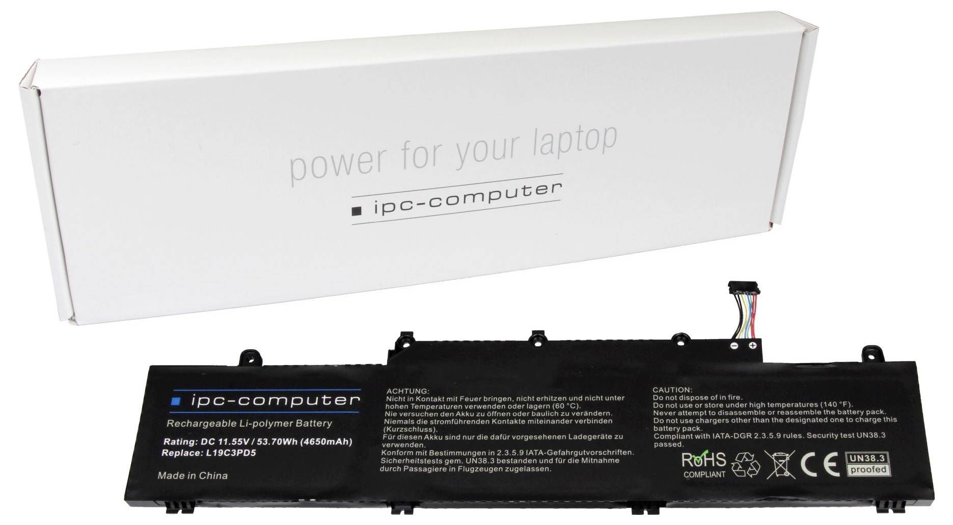 Ipc-computer Notebook-Akku L19C3PD5-68 REPLACE 11.55V 4650 mAh Lenovo